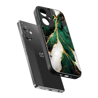 Emerald Luxe sleek oneplus nord ce 3 cover with tempered glass back and TPU edges