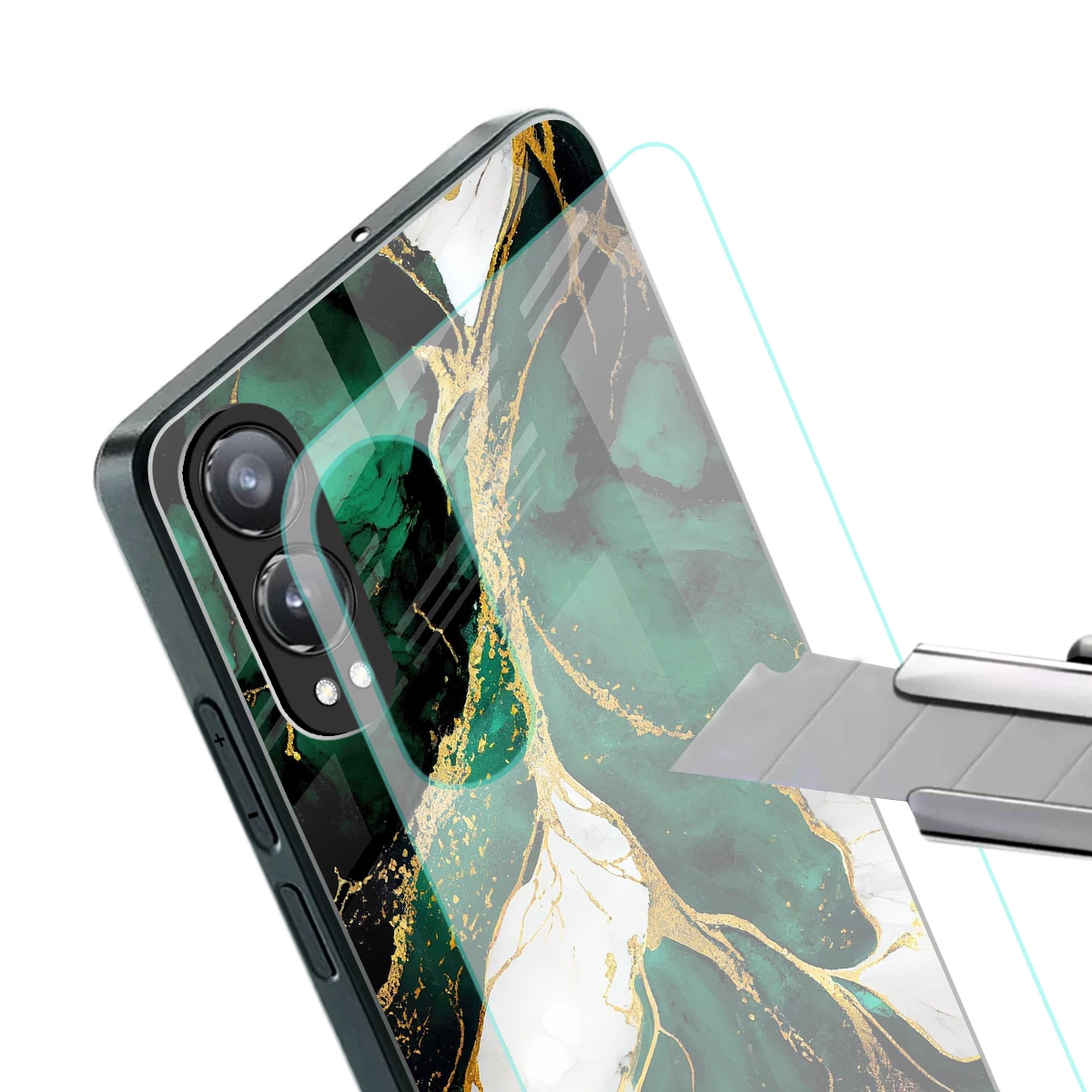 Emerald Luxe stylish phone case for oneplus nord ce 4 lite | glossy glass and slim fit