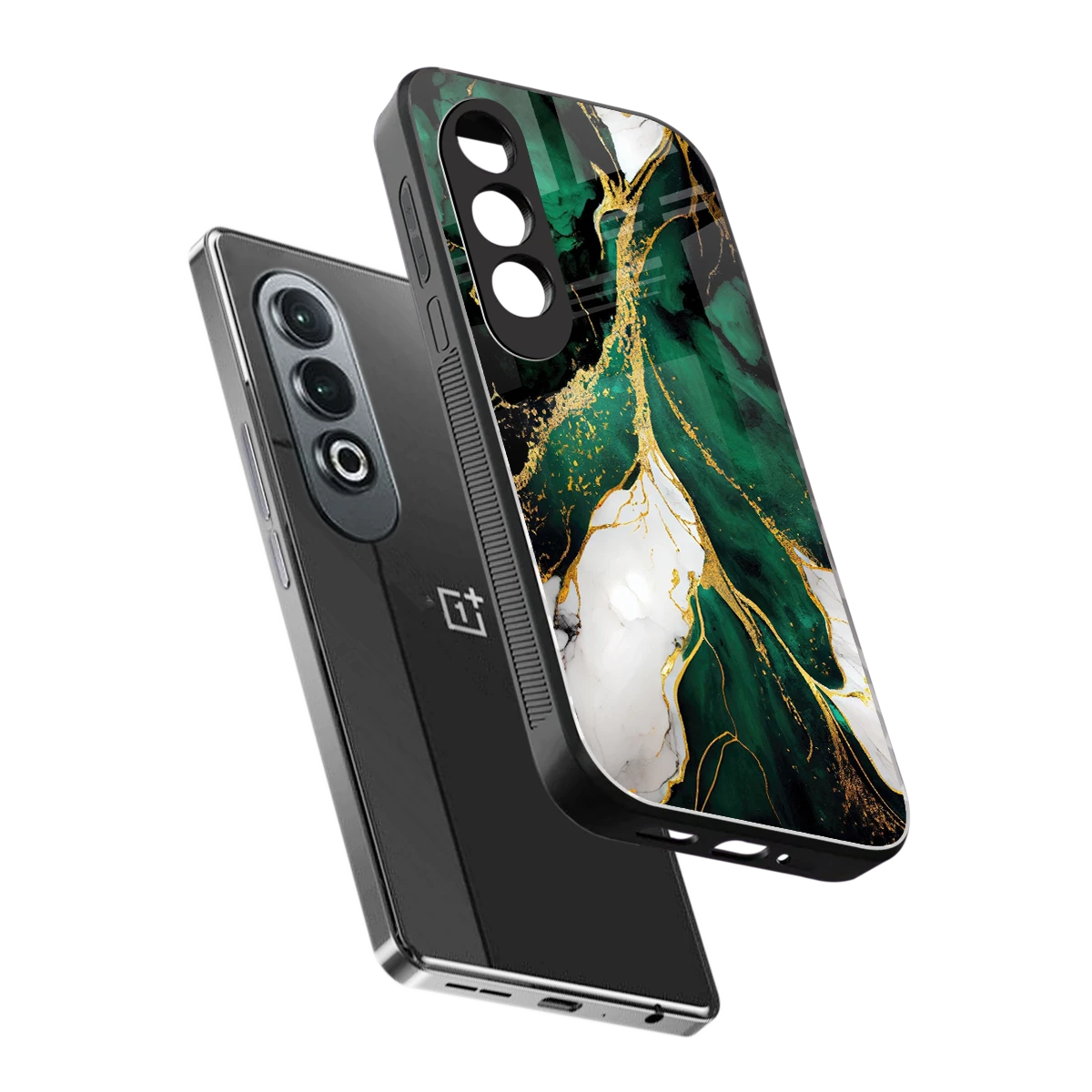 Emerald Luxe sleek oneplus nord ce 4 cover with tempered glass back and TPU edges