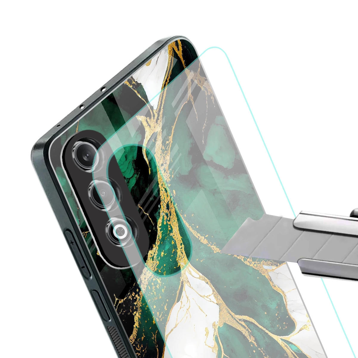Emerald Luxe stylish phone case for oneplus nord ce 4 | glossy glass and slim fit