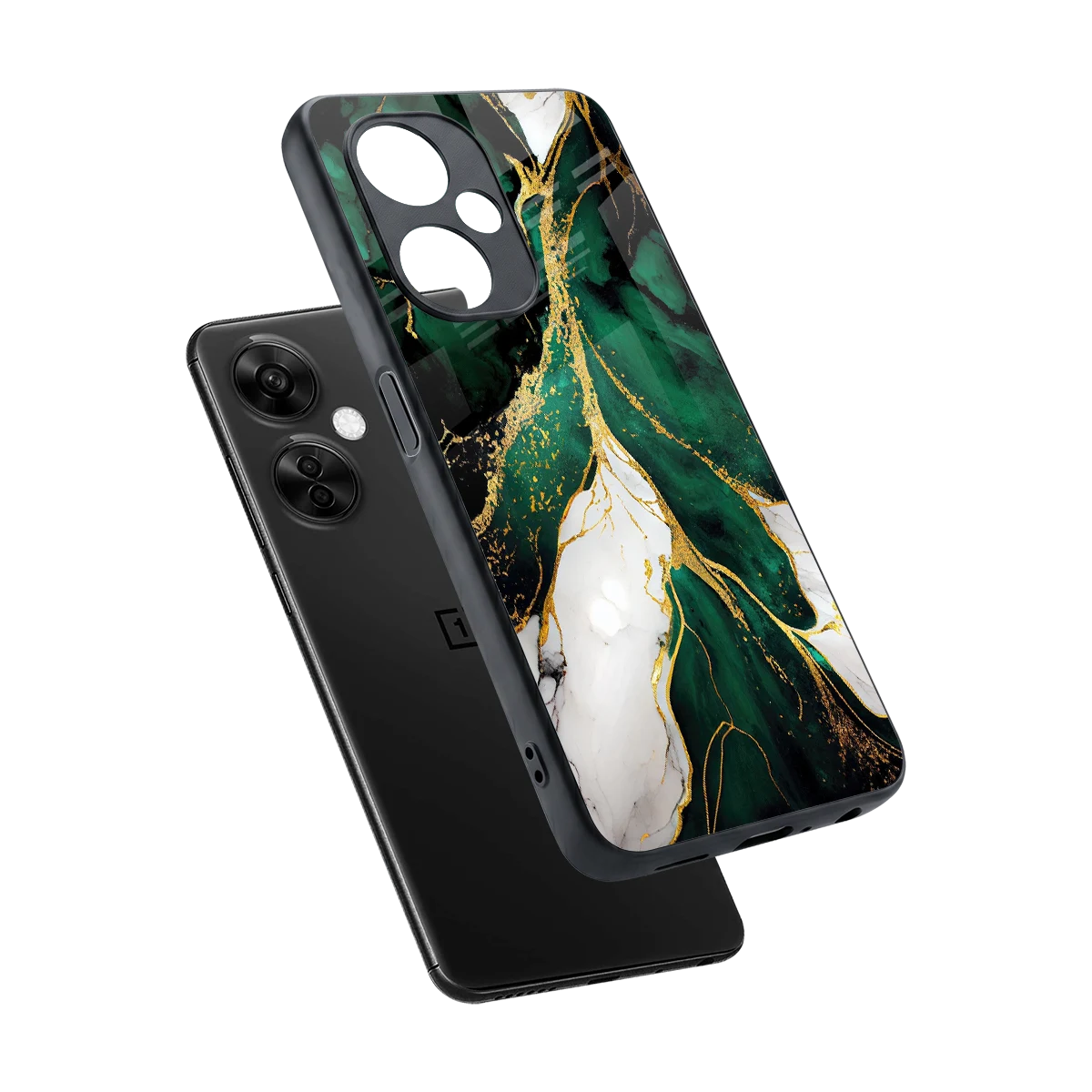 Emerald Luxe sleek oneplus nord ce 3 lite cover with tempered glass back and TPU edges