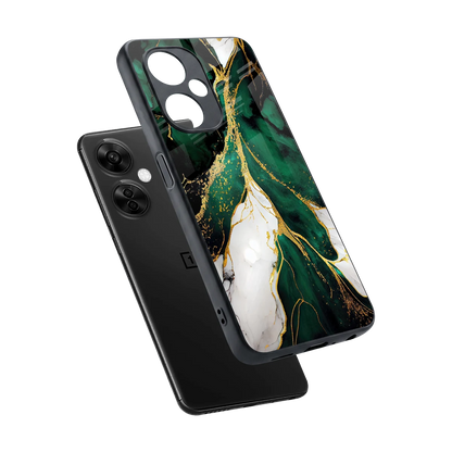 Emerald Luxe sleek oneplus nord ce 3 lite cover with tempered glass back and TPU edges