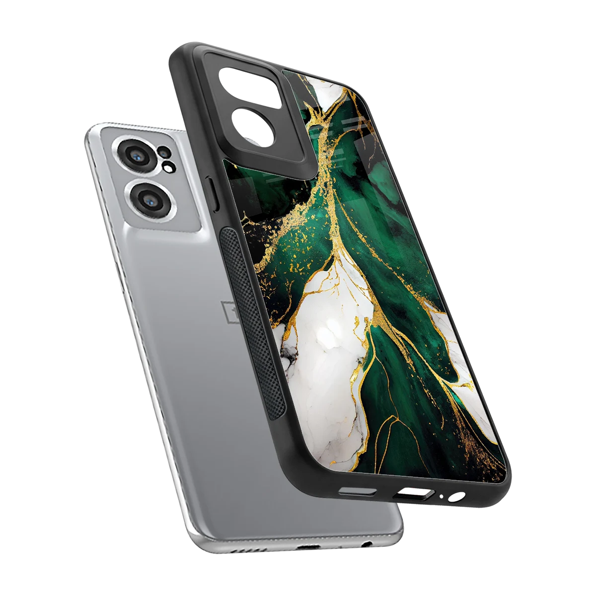 Emerald Luxe sleek oneplus nord ce 2 cover with tempered glass back and TPU edges