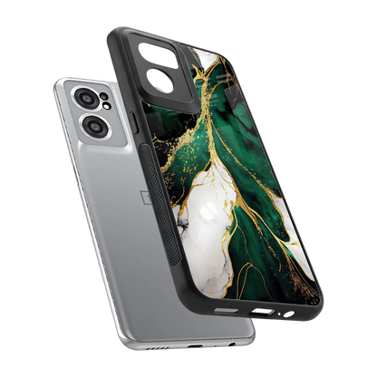 Emerald Luxe sleek oneplus nord ce 2 cover with tempered glass back and TPU edges