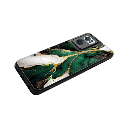 Emerald Luxe stylish phone case for oneplus nord ce 2 | glossy glass and slim fit
