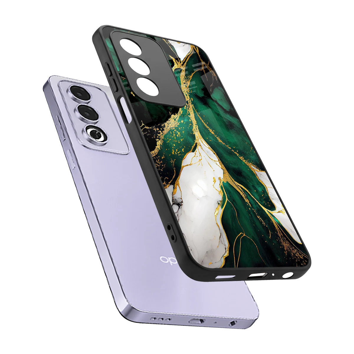 Emerald Luxe sleek oppo a3 pro cover with tempered glass back and TPU edges