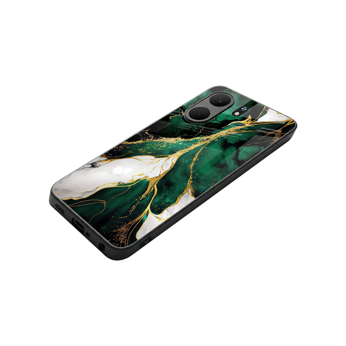 Emerald Luxe stylish phone case for oppo a5x 5g | glossy glass and slim fit