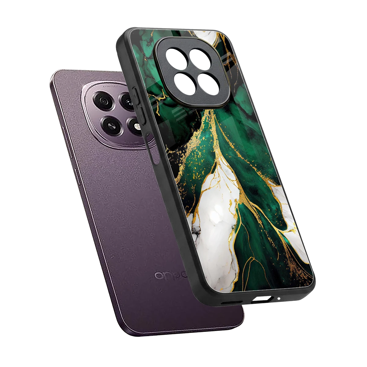 Emerald Luxe sleek oppo f29 5g cover with tempered glass back and TPU edges