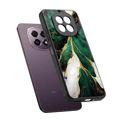 Emerald Luxe sleek oppo f29 5g cover with tempered glass back and TPU edges