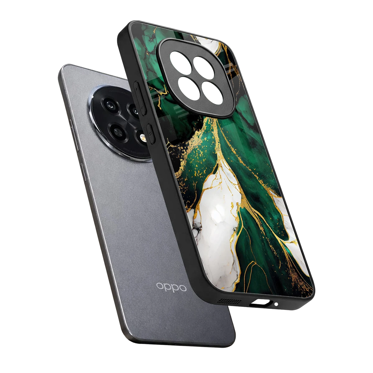 Emerald Luxe sleek oppo f29 pro 5g cover with tempered glass back and TPU edges