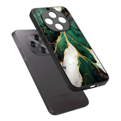 Emerald Luxe sleek oppo f31 pro 5g cover with tempered glass back and TPU edges