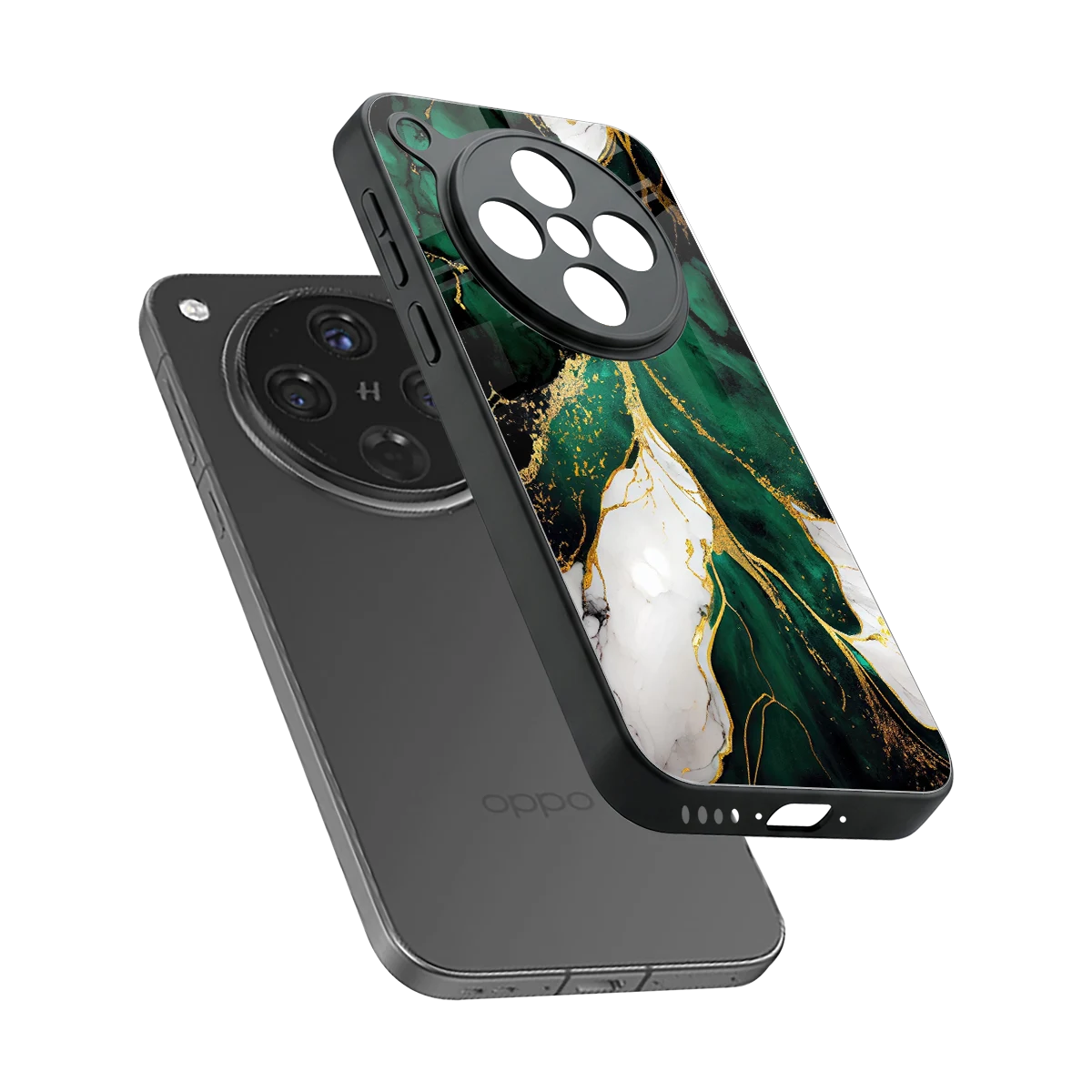 Emerald Luxe sleek oppo find x8 cover with tempered glass back and TPU edges