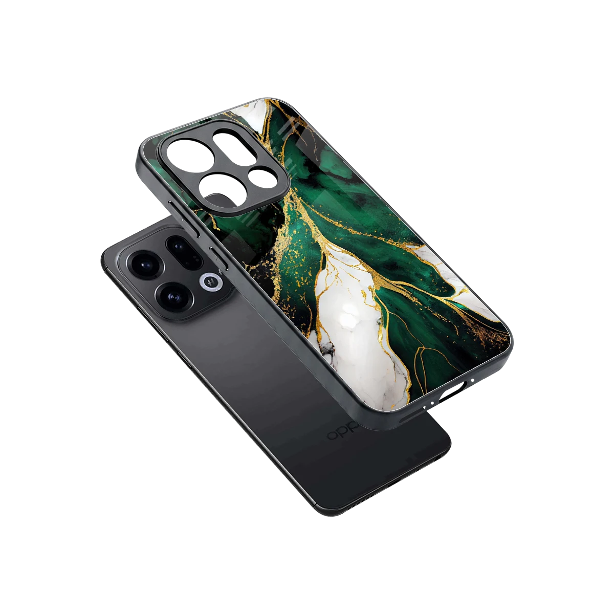 Emerald Luxe sleek oppo find x9 cover with tempered glass back and TPU edges