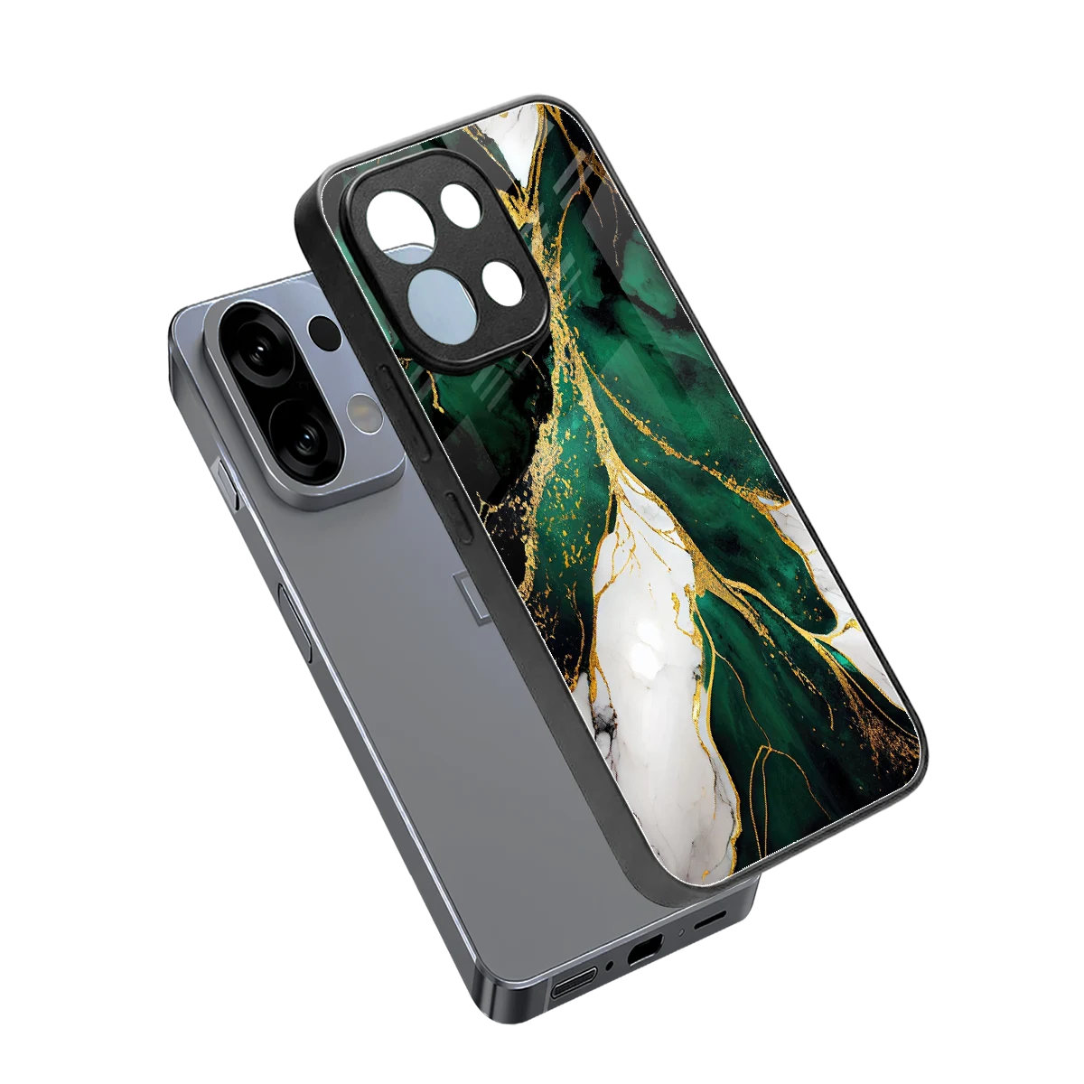 Emerald Luxe sleek oppo k13 5g cover with tempered glass back and TPU edges