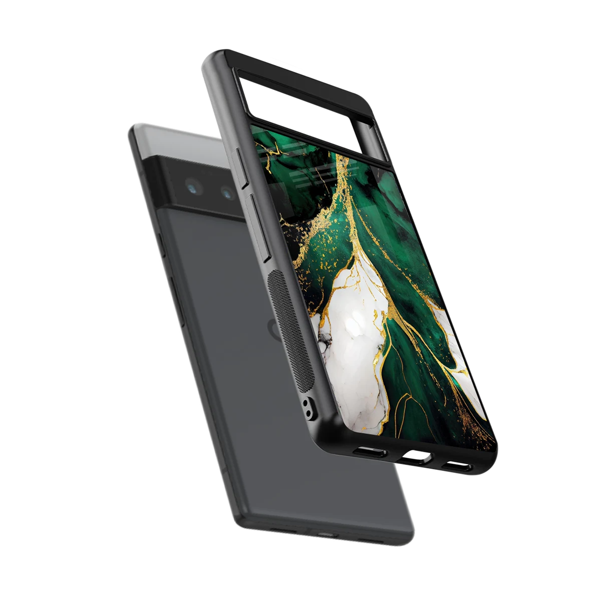 Emerald Luxe sleek google pixel 6 pro cover with tempered glass back and TPU edges
