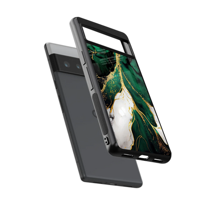 Emerald Luxe sleek google pixel 6 pro cover with tempered glass back and TPU edges