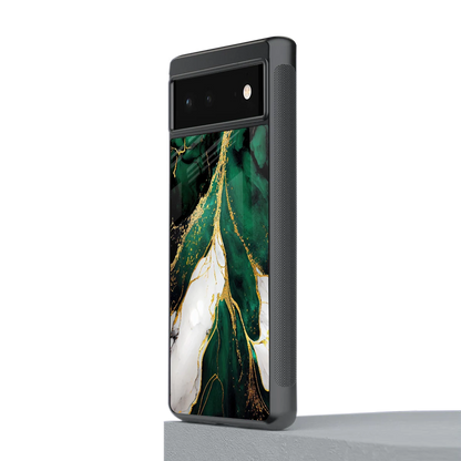 Emerald Luxe stylish phone case for google pixel 6a | glossy glass and slim fit