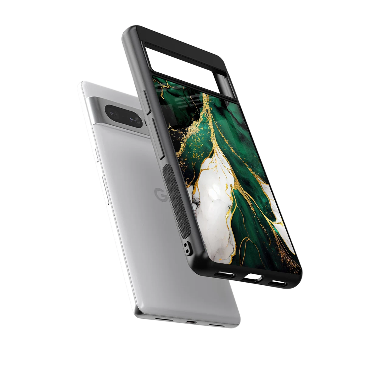 Emerald Luxe sleek google pixel 7 pro cover with tempered glass back and TPU edges