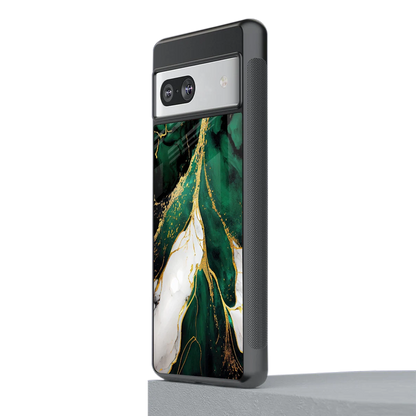 Emerald Luxe stylish phone case for google pixel 7a | glossy glass and slim fit