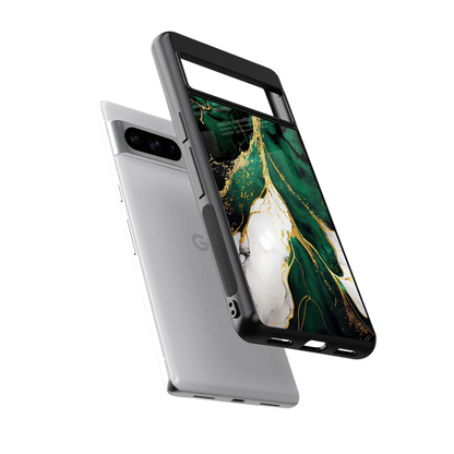Emerald Luxe sleek google pixel 8 pro cover with tempered glass back and TPU edges
