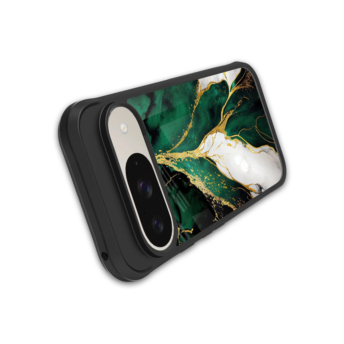 Emerald Luxe stylish phone case for google pixel 9 | glossy glass and slim fit