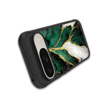 Emerald Luxe stylish phone case for google pixel 9 | glossy glass and slim fit