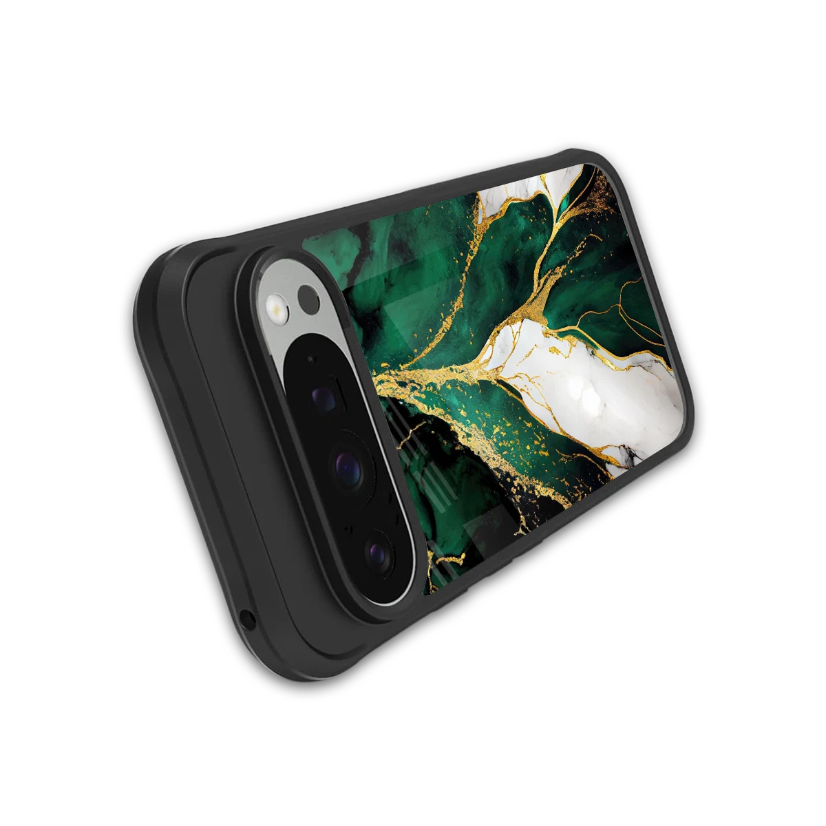 Emerald Luxe stylish phone case for google pixel 9 pro | glossy glass and slim fit