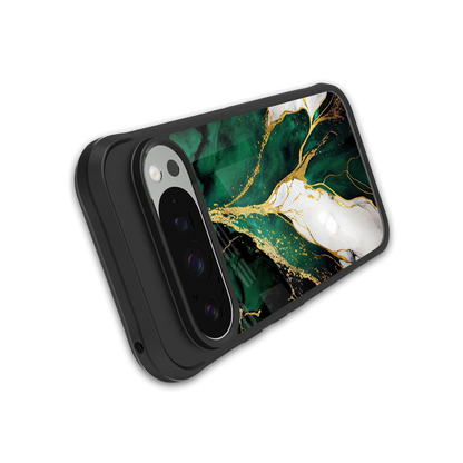 Emerald Luxe stylish phone case for google pixel 9 pro | glossy glass and slim fit
