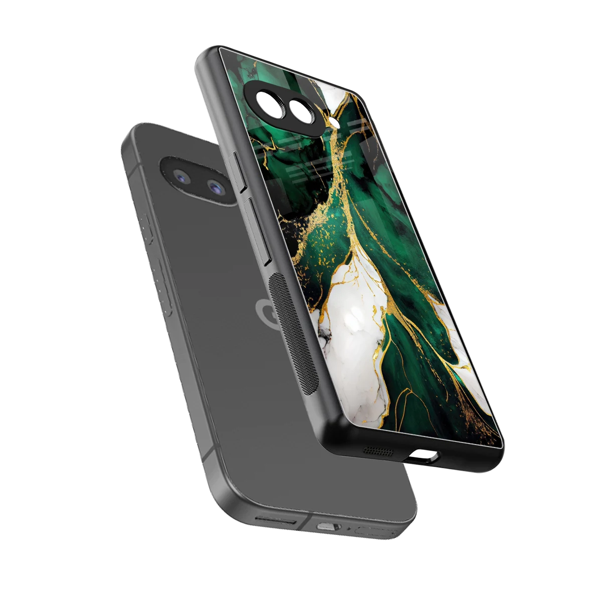 Emerald Luxe sleek google pixel 10a cover with tempered glass back and TPU edges