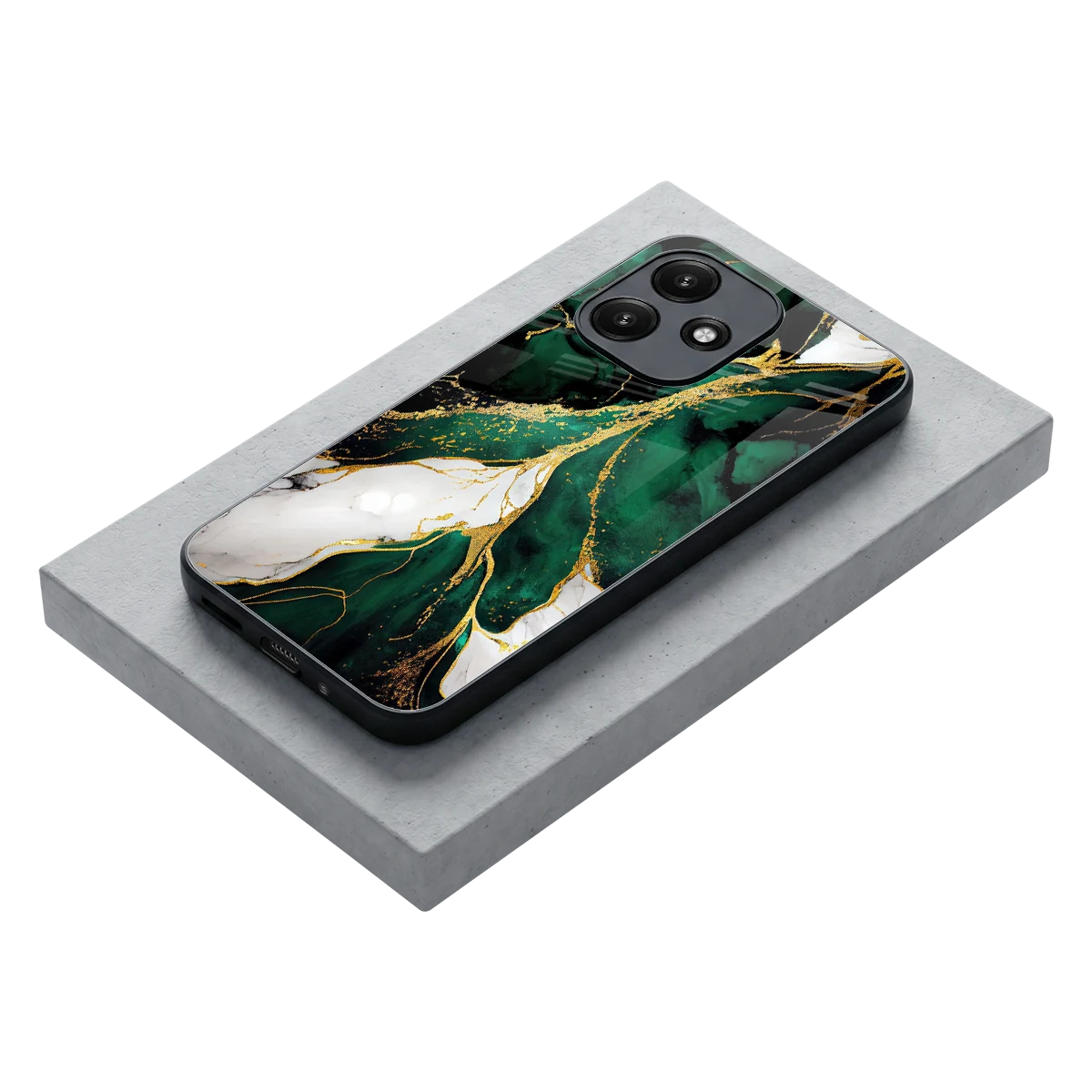 Emerald Luxe stylish phone case for redmi 12 5g | glossy glass and slim fit