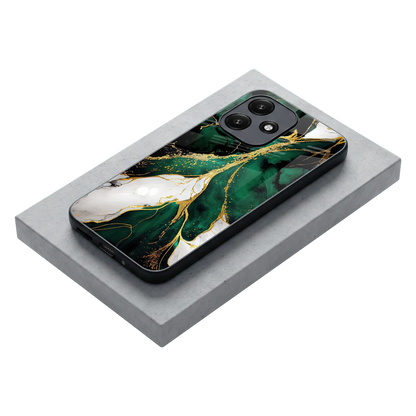 Emerald Luxe stylish phone case for redmi 12 5g | glossy glass and slim fit