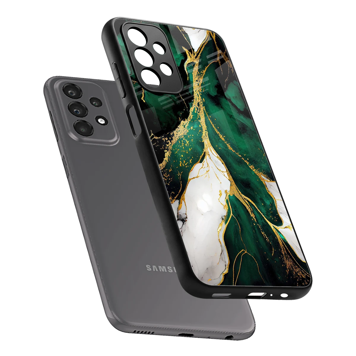 Emerald Luxe sleek samsung galaxy a23 cover with tempered glass back and TPU edges