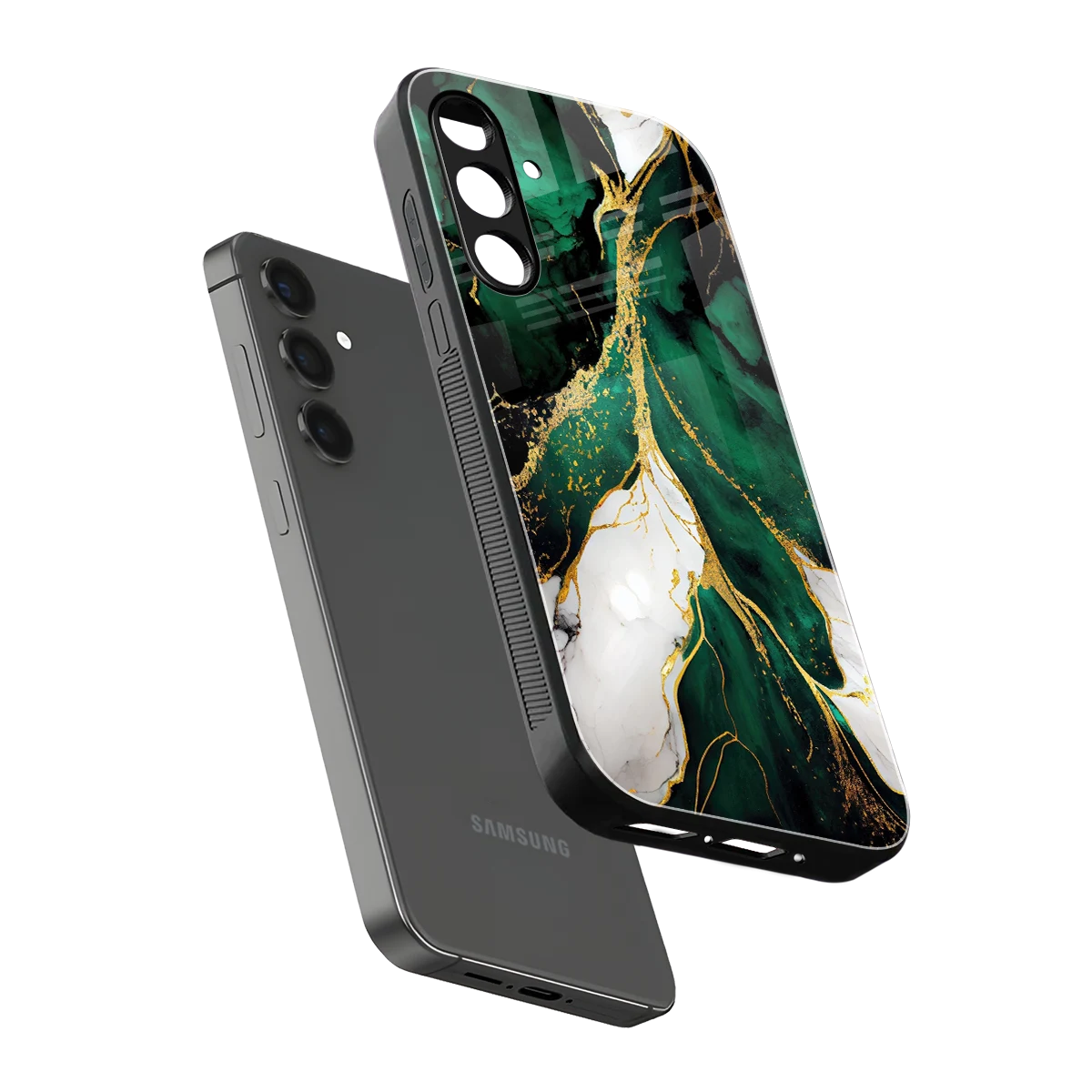 Emerald Luxe sleek samsung galaxy f54 5g cover with tempered glass back and TPU edges