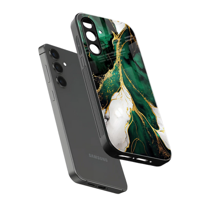 Emerald Luxe sleek samsung galaxy m35 5g cover with tempered glass back and TPU edges