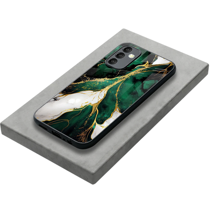 Emerald Luxe stylish phone case for samsung galaxy m14 5g | glossy glass and slim fit