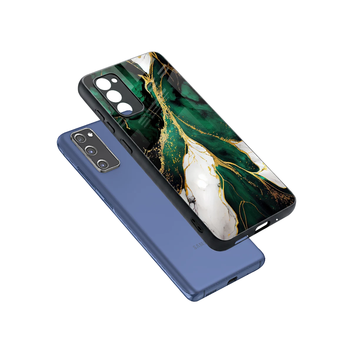 Emerald Luxe sleek samsung galaxy s20 fe cover with tempered glass back and TPU edges
