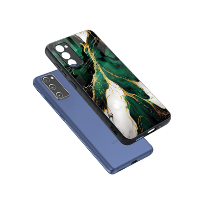Emerald Luxe sleek samsung galaxy s20 fe cover with tempered glass back and TPU edges