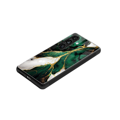 Emerald Luxe stylish phone case for samsung galaxy s24 | glossy glass and slim fit