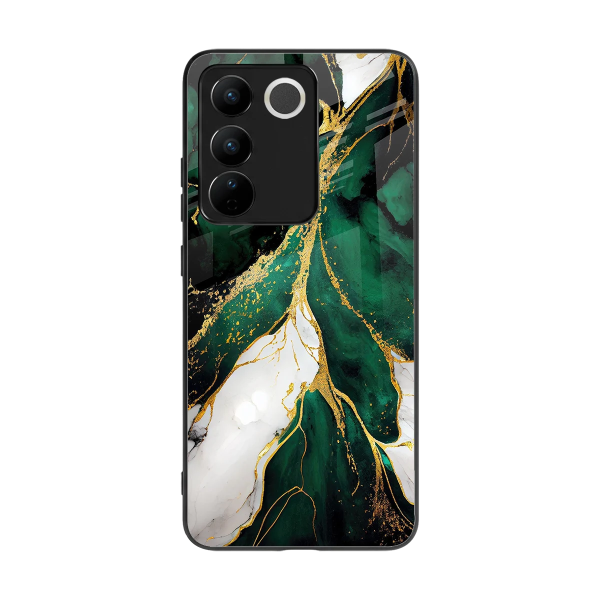 Emerald Luxe back phone cover | glass case for vivo v27 5g