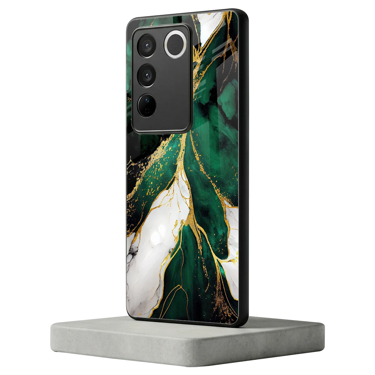 Emerald Luxe vivo v27 5g mobile cover | shockproof glass phone case
