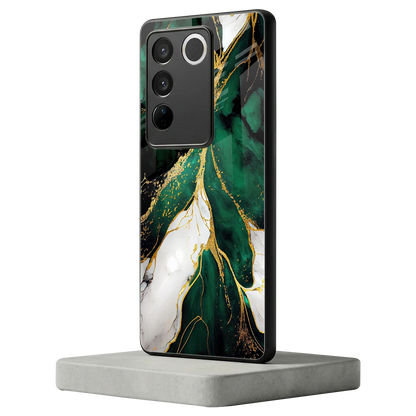 Emerald Luxe vivo v27 5g mobile cover | shockproof glass phone case
