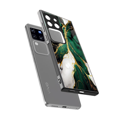 Emerald Luxe sleekvivo v30 pro cover with tempered glass back and TPU edges