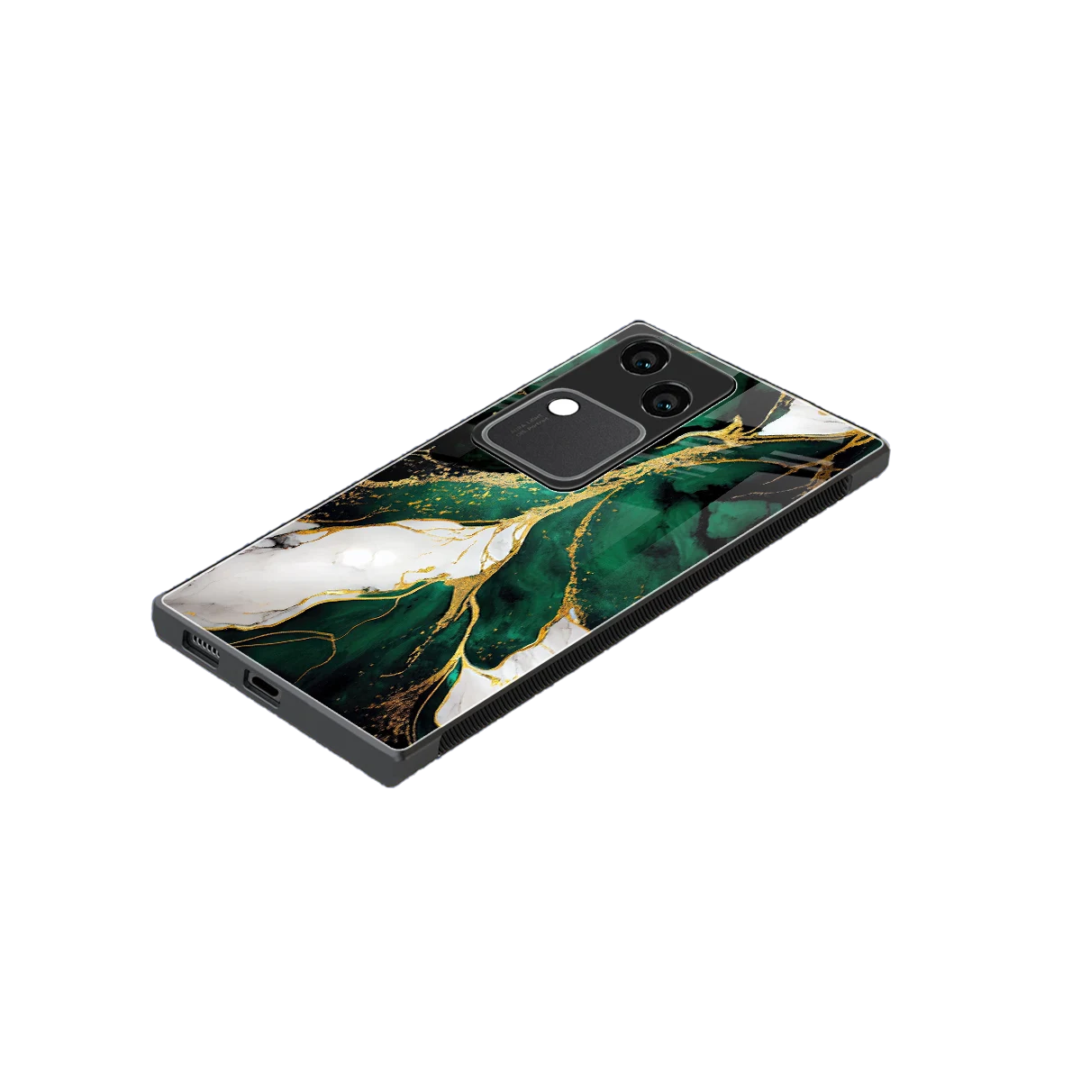 Emerald Luxe stylish phone case for vivo v30 | glossy glass and slim fit