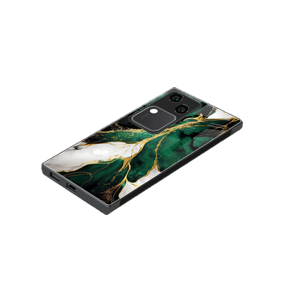 Emerald Luxe stylish phone case for vivo v30 | glossy glass and slim fit