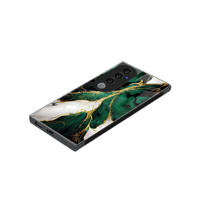 Emerald Luxe stylish phone case for vivo v40 pro | glossy glass and slim fit