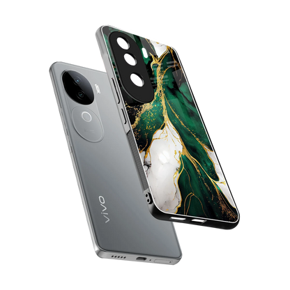 Emerald Luxe sleek vivo v40e cover with tempered glass back and TPU edges
