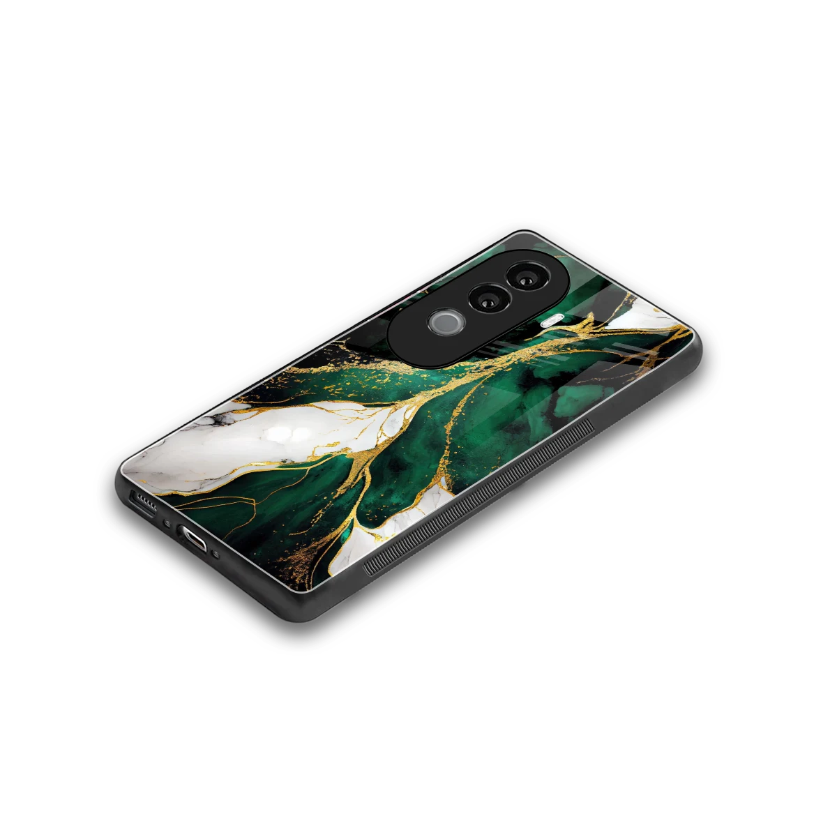 Emerald Luxe stylish phone case for vivo v40e | glossy glass and slim fit