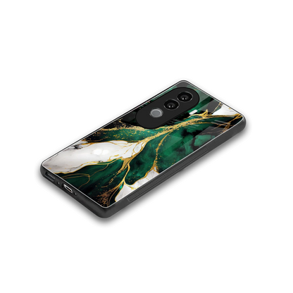Emerald Luxe stylish phone case for vivo v40e | glossy glass and slim fit
