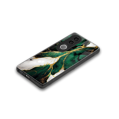 Emerald Luxe stylish phone case for vivo v50 | glossy glass and slim fit