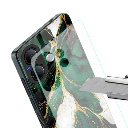 Emerald Luxe stylish phone case for vivo v60 | glossy glass and slim fit